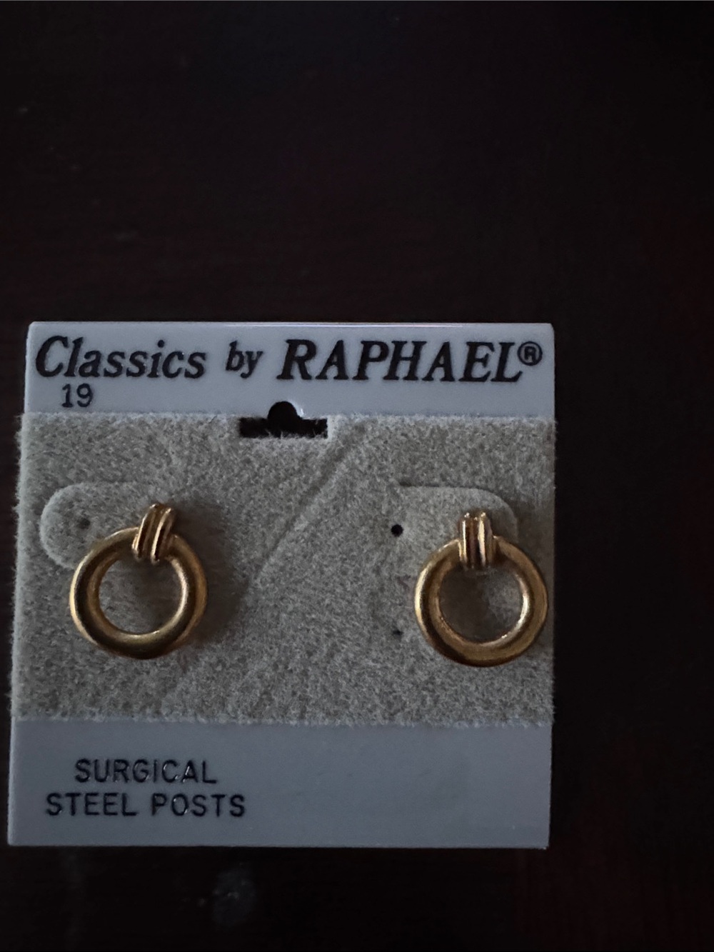 Classics by RAPHAEL Gold Circular Hoop Stud Earrings
